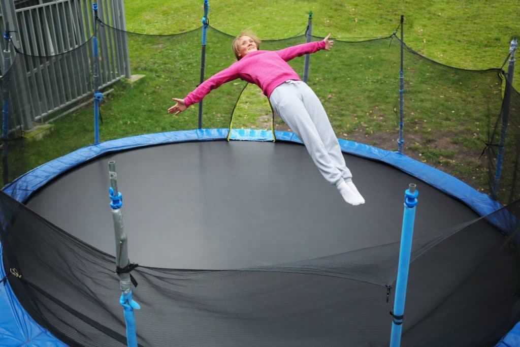 Girl on 10ft trampoline